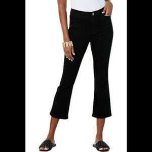 WynneDenim Performance Stretch Kick Flare Crop Jean Black - Regular